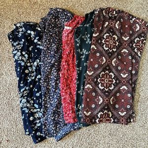 Bundle of 5 Maurice’s size Large short sleeved blouses.